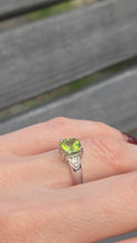 Load image into Gallery viewer, 2124 Vintage: 9ct Gold Cushion Cut Peridot Green Garnets Dress Ring
