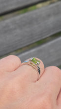 Load image into Gallery viewer, 2124 Vintage: 9ct Gold Cushion Cut Peridot Green Garnets Dress Ring
