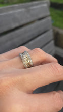 Load image into Gallery viewer, 6178 Vintage: Statement 9ct Gold 65 Diamonds Green Amethyst Ring
