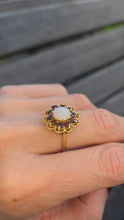 Load image into Gallery viewer, 6189 Vintage (1960&#39;s): 9ct Gold White Opal Garnets Cluster Ring - beautifully paired. (Copy)
