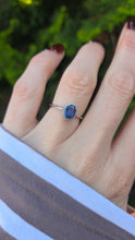 Load image into Gallery viewer, 1886 Vintage: Petite 18ct White Gold  Blue Sapphire 18 Diamonds Dress Ring
