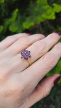 Load image into Gallery viewer, 6186 Vintage: 18ct Gold Rich Red Rubies Cluster Ring-From 1974

