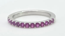 Load image into Gallery viewer, 1881- Vintage 18ct White Gold 11 Rubies Half-Eternity Stacker Ring
