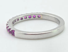 Load image into Gallery viewer, 1881- Vintage 18ct White Gold 11 Rubies Half-Eternity Stacker Ring
