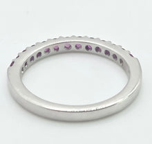 Load image into Gallery viewer, 1881- Vintage 18ct White Gold 11 Rubies Half-Eternity Stacker Ring
