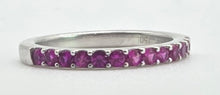Load image into Gallery viewer, 1881- Vintage 18ct White Gold 11 Rubies Half-Eternity Stacker Ring
