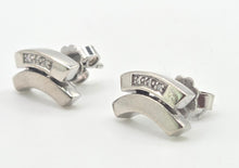 Load image into Gallery viewer, 1882: 18ct White Gold Diamonds Geometric Set  Stud Earrings
