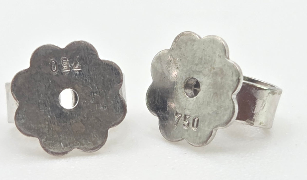 1882: 18ct White Gold Diamonds Geometric Set  Stud Earrings
