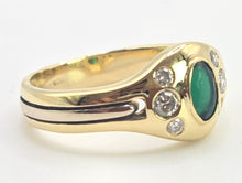 Cargar imagen en el visor de la galería, 1887: Vintage: Art Deco Style Emerald Diamonds Ring

