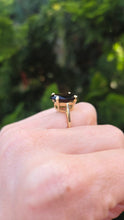 Load image into Gallery viewer, 2412 Vintage: 9ct Gold Oval faceted Cut Smokey Quartz Solitaire Ring
