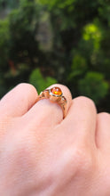 Load image into Gallery viewer, 2241 Vintage: 9ct Gold Bezel Set Orange Citrines Trilogy Ring
