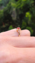 Load image into Gallery viewer, 2241 Vintage: 9ct Gold Bezel Set Orange Citrines Trilogy Ring
