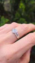 Load image into Gallery viewer, 2159 Vintage: 9ct White Gold natural Diamonds Heart- Shaped Dress Ring
