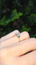 Load image into Gallery viewer, Vintage: 9ct Gold Blue Sapphires Opals Dress/Stacker Ring
