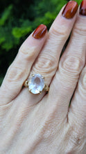 Load image into Gallery viewer, 6250 Vintage: 9ct Gold Large Pink Quartz Cocktail Ring

