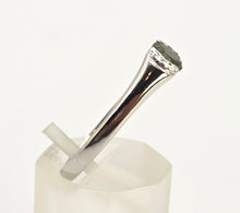 Load image into Gallery viewer, 2200: Vintage: Platinum Green Garnet Tsavorite Solitaire Ring

