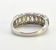 Load image into Gallery viewer, 2226: Vintage 9ct White goldGold Coloured Sapphires Diamonds Dress Ring
