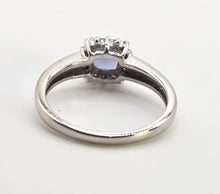 Load image into Gallery viewer, 2293 :18ct White Gold Violet Blue Tanzanite 16 Sparkling Diamonds Ring
