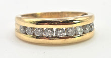 Load image into Gallery viewer, 2374: Vintage; 18ct Gold 9 Natural Round Full Cut Diamonds (0.5ct) Channel Set Ring
