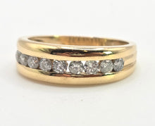 Load image into Gallery viewer, 2374: Vintage; 18ct Gold 9 Natural Round Full Cut Diamonds (0.5ct) Channel Set Ring
