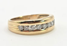 Load image into Gallery viewer, 2374: Vintage; 18ct Gold 9 Natural Round Full Cut Diamonds (0.5ct) Channel Set Ring
