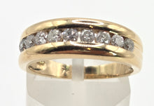 Load image into Gallery viewer, 2374: Vintage; 18ct Gold 9 Natural Round Full Cut Diamonds (0.5ct) Channel Set Ring
