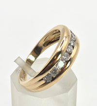 Load image into Gallery viewer, 2374: Vintage; 18ct Gold 9 Natural Round Full Cut Diamonds (0.5ct) Channel Set Ring
