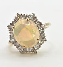 Load image into Gallery viewer, 1964: Vintage: 14ct Gold Welo Opal (3.93ct) Diamonds (1.28ct) Ring
