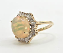 Load image into Gallery viewer, 1964: Vintage: 14ct Gold Welo Opal (3.93ct) Diamonds (1.28ct) Ring
