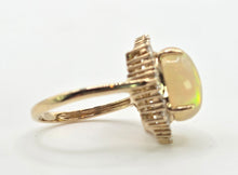 Load image into Gallery viewer, 1964: Vintage: 14ct Gold Welo Opal (3.93ct) Diamonds (1.28ct) Ring
