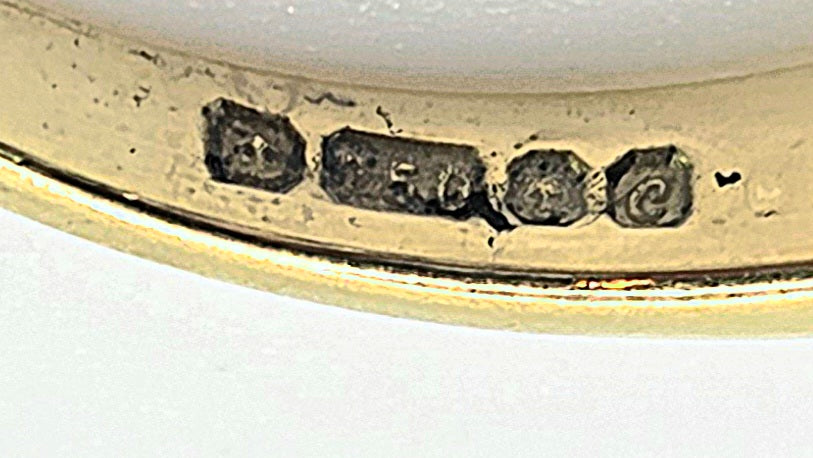 2034: Vintage: 18ct Gold 7 Diamonds Half Hoop Ring-From 1977
