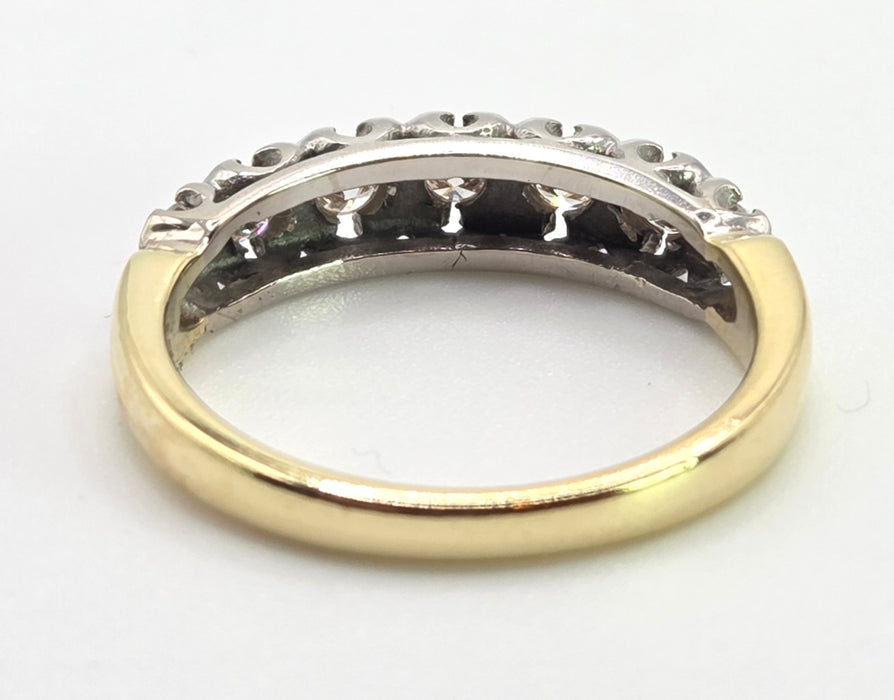 2034: Vintage: 18ct Gold 7 Diamonds Half Hoop Ring-From 1977