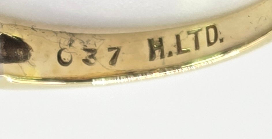 2034: Vintage: 18ct Gold 7 Diamonds Half Hoop Ring-From 1977