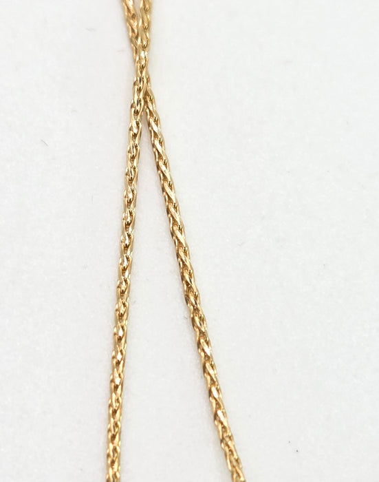 2581: Vintage: 9ct Gold Marquise Cut Smokey Quartz Pendant & Necklace