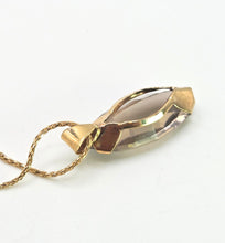 Load image into Gallery viewer, 2581: Vintage: 9ct Gold Marquise Cut Smokey Quartz Pendant &amp; Necklace
