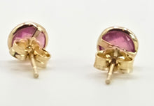 Load image into Gallery viewer, 2595: Vintage: 9ct Gold Round Cut Rubies Stud Earrings
