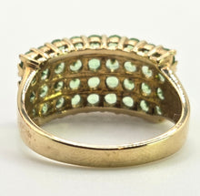 Load image into Gallery viewer, 2611: Vintage; 9ct Gold 32 Green Garnets Statement Ring- Fabulous
