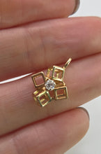 Load image into Gallery viewer, 0610: Vintage 14ct Gold Round Full Cut Diamond "Cubist" Pendant
