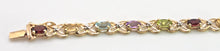 Load image into Gallery viewer, 0622: Vintage: 9ct Gold Mult-Gem Openwork Link Bracelet
