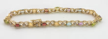 Load image into Gallery viewer, 0622: Vintage: 9ct Gold Mult-Gem Openwork Link Bracelet
