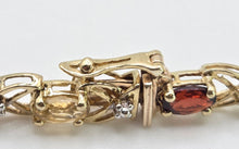 Load image into Gallery viewer, 0622: Vintage: 9ct Gold Mult-Gem Openwork Link Bracelet
