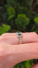 Load image into Gallery viewer, 6296 Vintage: 9ct Gold Green Diopsides 38 Natural Diamonds Ring-
