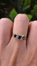 Load image into Gallery viewer, 6288 Vintage; 18ct Gold French Blue Sapphires Diamonds Dress Ring- From 1974
