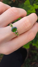Load image into Gallery viewer, 2600: Vintage 9ct Gold Green Garnets Diamonds Dress Ring
