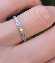 Load image into Gallery viewer, 2325 Vintage: Platinum 22 Sparkling Natural Round Full Cut Diamonds Eternity Ring
