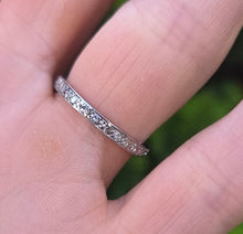 Load image into Gallery viewer, 2325 Vintage: Platinum 22 Sparkling Natural Round Full Cut Diamonds Eternity Ring

