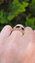 Load image into Gallery viewer, 6147- 9ct Gold Victorian Style Almandine Garnets Natural Diamonds Ring- From 1969
