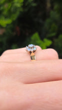 Load image into Gallery viewer, 2158: Vintage: 9ct Gold 7 White Opals Diamonds Flower Head Ring- From 1981
