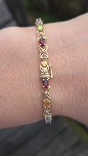 Load image into Gallery viewer, 0622: Vintage: 9ct Gold Mult-Gem Openwork Link Bracelet

