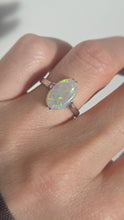 Load image into Gallery viewer, 2469: Vintage 14ct White Gold Vibrant White Opal Solitaire Ring

